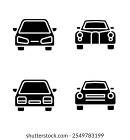 Conjunto de iconos de coche. Ilustración vectorial.