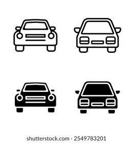 Conjunto de iconos de coche. Ilustración vectorial.