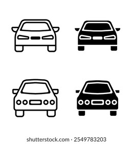 Conjunto de iconos de coche. Ilustración vectorial.