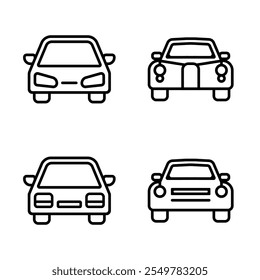 Conjunto de iconos de coche. Ilustración vectorial.