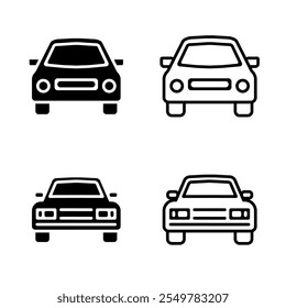 Conjunto de iconos de coche. Ilustración vectorial.