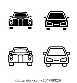 Conjunto de iconos de coche. Ilustración vectorial.