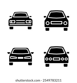 Conjunto de iconos de coche. Ilustración vectorial.