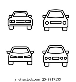 Conjunto de iconos de coche. Ilustración vectorial.