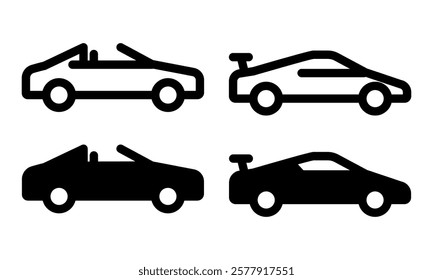 Car icon set. Vector illustration.