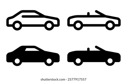 Car icon set. Vector illustration.