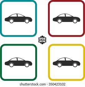 Car Icon Set. Vector illustration.