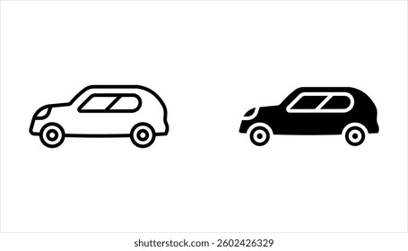 car icon set, vector illustrations on white background.