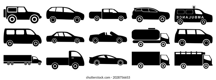 car icon set vector sign symbol