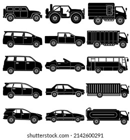 car icon set, car vector set sign symbol of transportations
