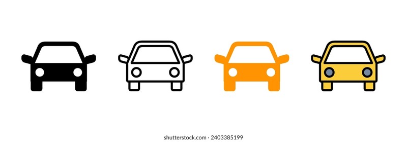 Vector de conjunto de iconos del coche. símbolo y signo del coche. pequeño sedán