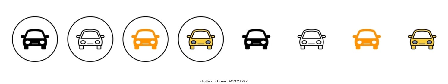 Car icon set vector. car sign and symbol. small sedan