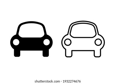 Car Icon Set. Car Vector Icon. Small Sedan