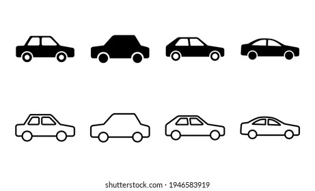 Car icon set. car vector icon. small sedan