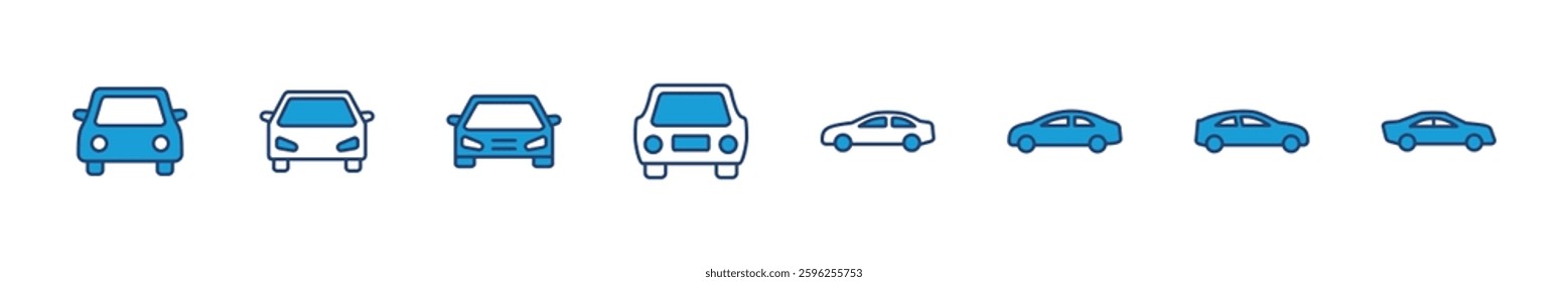 Car icon set. car vector icon. small sedan
