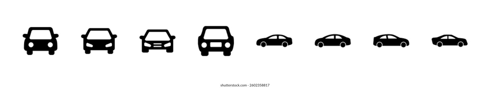 Car icon set. car vector icon. small sedan