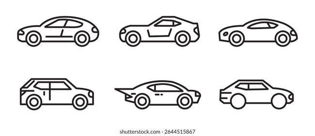 Car icon set. car vector icon. small sedan