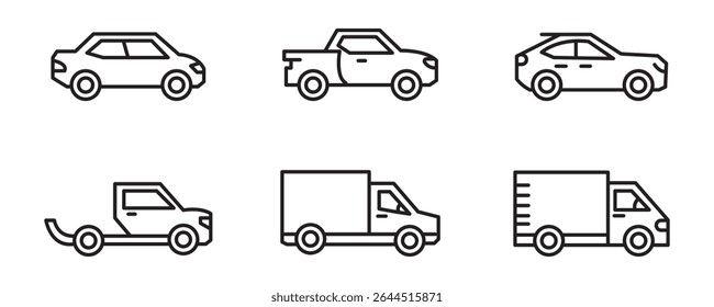 Car icon set. car vector icon. small sedan