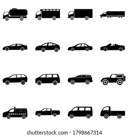 car icon set vector symbol isolated illustration white background