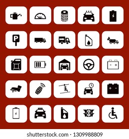 car icon set with car wash, fast delivery truck and speedometer vector illustration