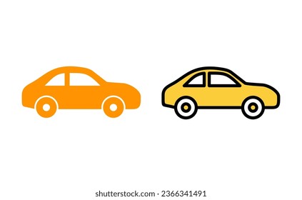 Car icon set for web and mobile app. car sign and symbol. small sedan
