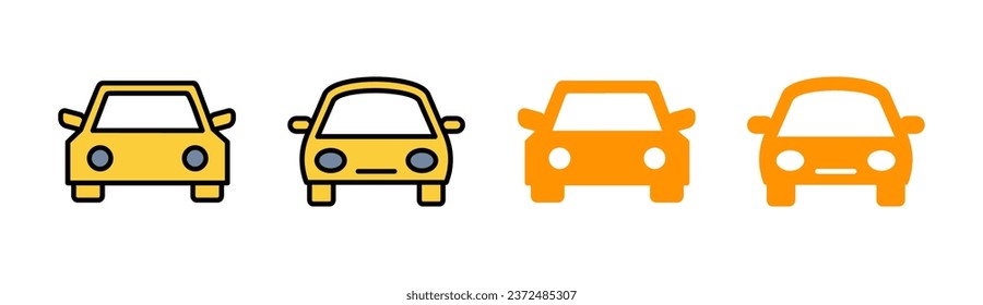 Car icon set for web and mobile app. car sign and symbol. small sedan