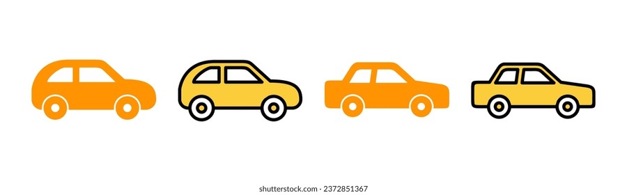 Car icon set for web and mobile app. car sign and symbol. small sedan