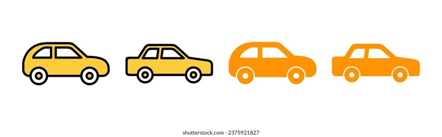 Car icon set for web and mobile app. car sign and symbol. small sedan