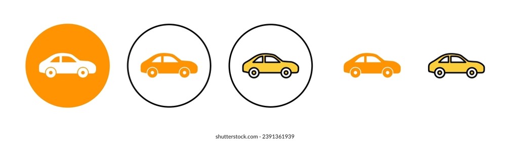 Car icon set for web and mobile app. car sign and symbol. small sedan