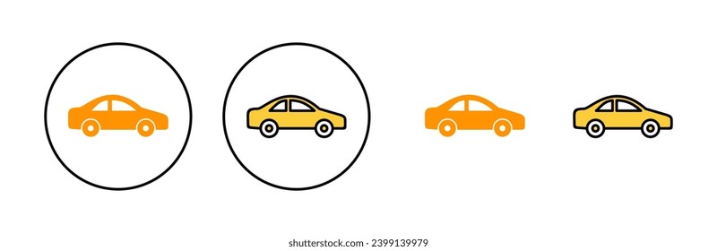 Icono de coche para aplicación web y móvil. símbolo y signo del coche. pequeño sedán