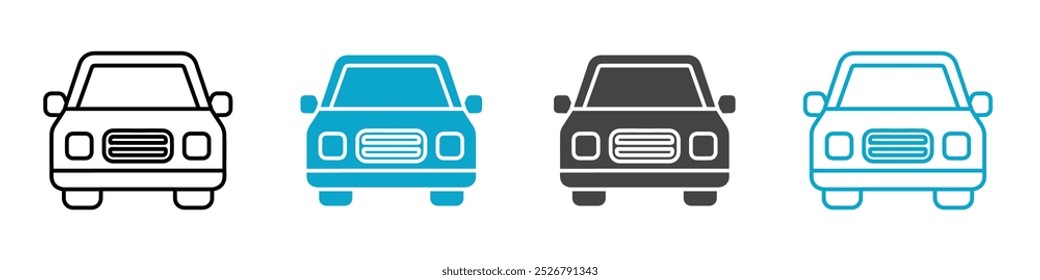 car icon set for web and mobile app