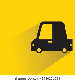car icon with shadow on yellow background