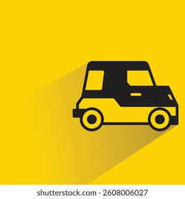car icon with shadow on yellow background