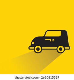 car icon with shadow on yellow background