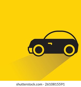 car icon with shadow on yellow background