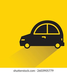 car icon with shadow yellow background