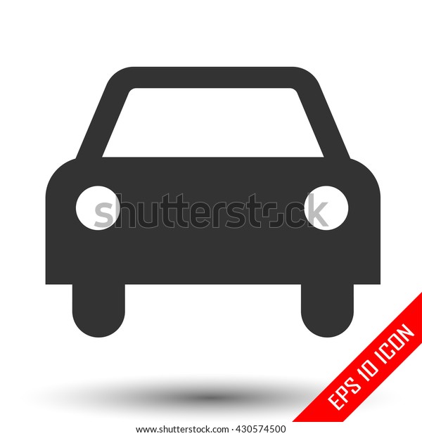 Car icon. Shape of car isolated on white\
background. Vector\
illustration.