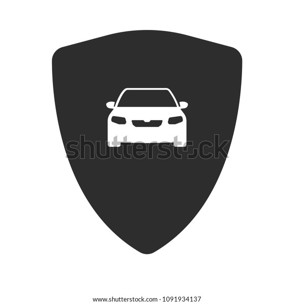 car icon and shield silhouette, coat of arms\
symbol. Can be used as icon for security, protected graphic object.\
transparent object