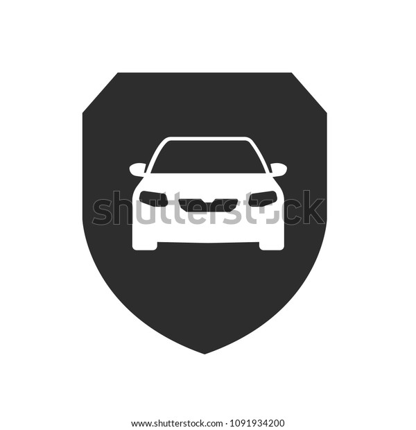 car icon and shield silhouette, coat of arms\
symbol. Can be used as icon for security, protected graphic object.\
transparent object