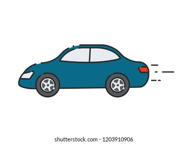 Car icon. Side view. Vector illustration Transport symbol