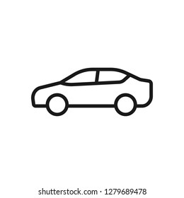 Car icon side view. Vector isolated flat illustration.