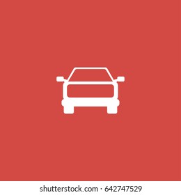 car icon. sign design. red background