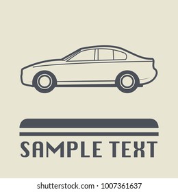 Car icon or sign, vector illustration