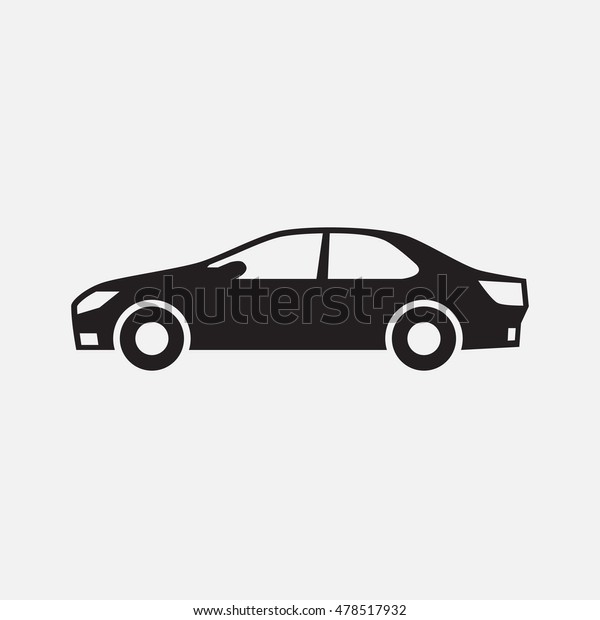 Car Icon, car silhouette. Isolated on\
white background, vector illustration EPS\
10