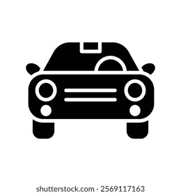 Car icon silhouette on white background. Linear style sign for mobile concept and web design. Car symbol logo illustration.