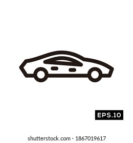 Car Icon. Car Silhouette Sign Logo Vector