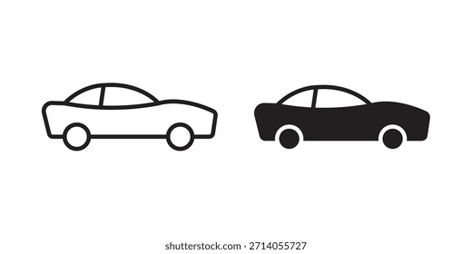 Diseños de Vector de silueta de icono de coche. Trazos editables