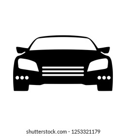 Car icon silhouette – vector illustration