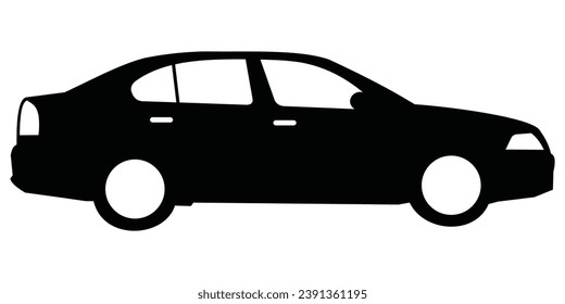 car icon and car silhouette vector illustration