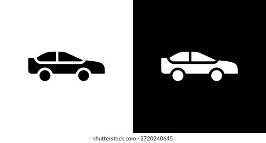 Ilustración vectorial de la silueta del icono del coche estilo plano aislado